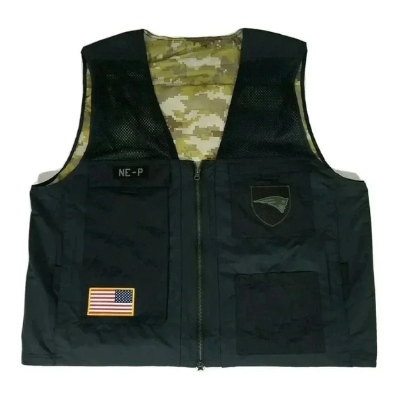 NIKE New England Patriots 2020 XXL NFL Salute To Service Logo Vest Black CAMO - Picture 1 of 8